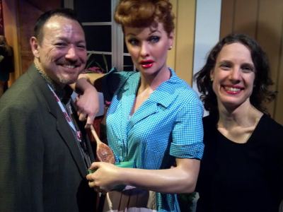 My husband and me with Lucille Ball at Madame Tussauds.